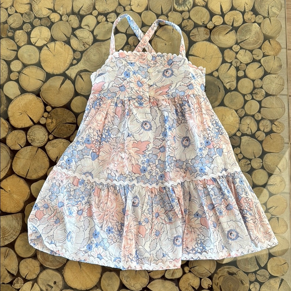 Catherine Malandrino Floral Kids Dress in Pink and Blue